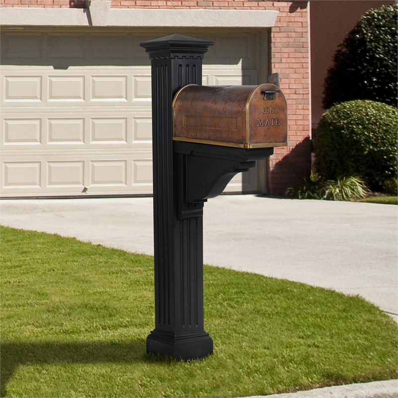 Mayne Manchester Weatherproof Traditional Plastic Mail Post in Black