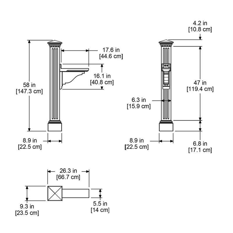 Mayne Manchester Weatherproof Traditional Plastic Mail Post in Black