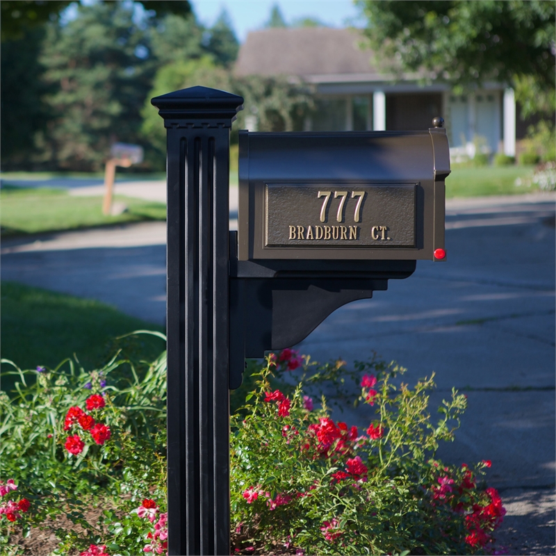 Mayne Manchester Weatherproof Traditional Plastic Mail Post in Black