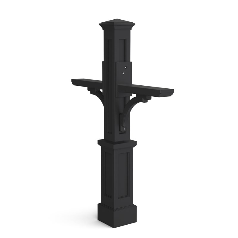 Mayne Newport Plus Double Traditional Plastic Mail Post in Black