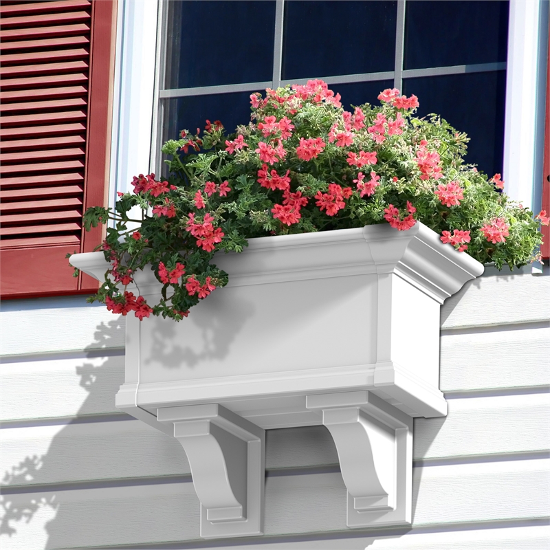 Mayne Yorkshire 2ft Weatherproof Traditional Vinyl Window Box in White