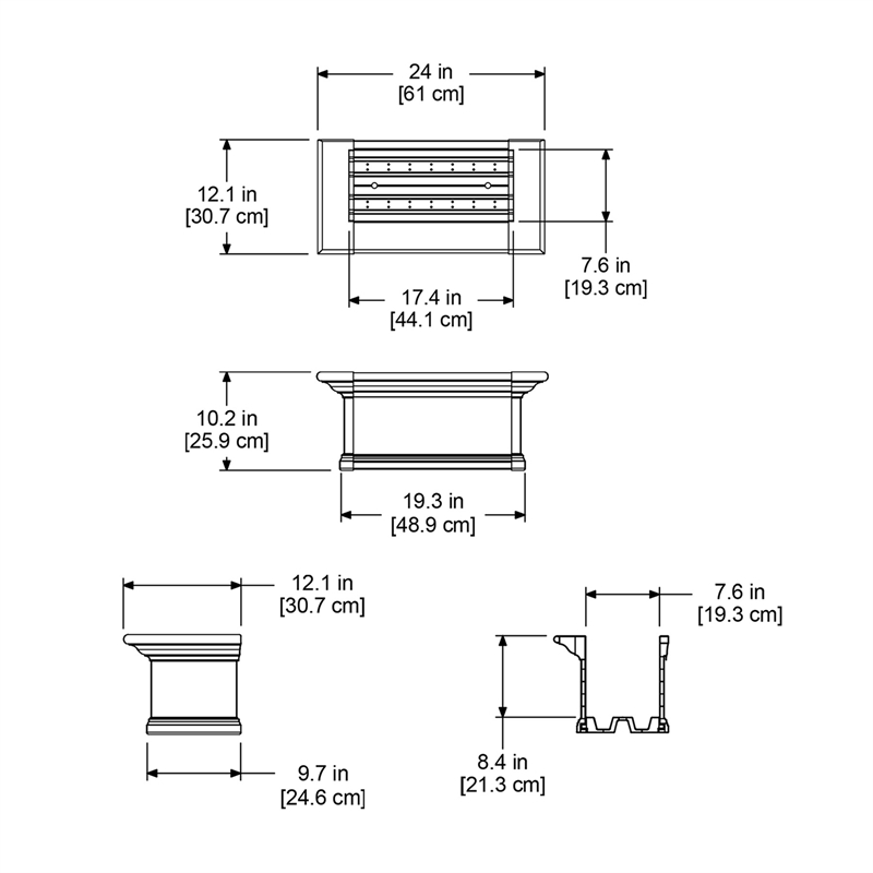 Mayne Yorkshire 2ft Weatherproof Traditional Vinyl Window Box in White