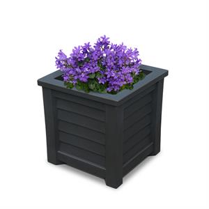 Mayne Lakeland 16x16&quot Square Costal Plastic Planter in Black