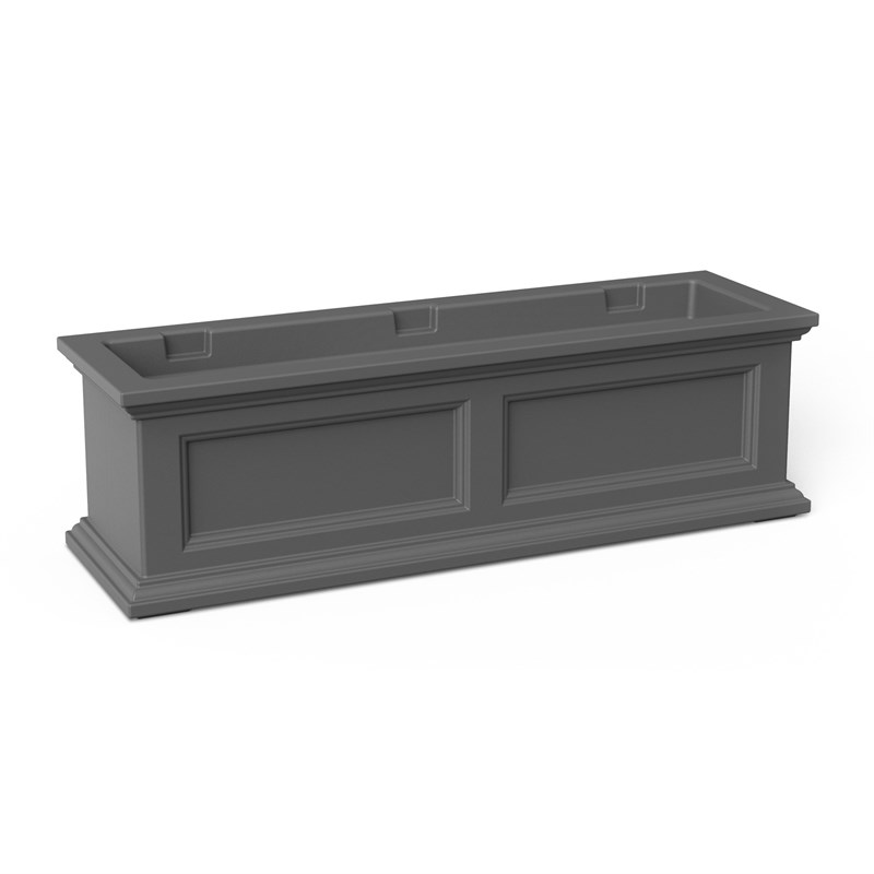 Mayne Fairfield 3ft Traditional Plastic Window Box in Graphite Gray