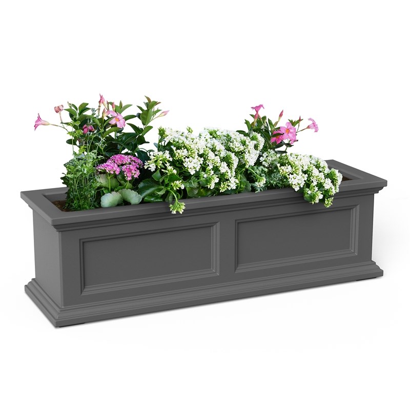 Mayne Fairfield 3ft Traditional Plastic Window Box in Graphite Gray
