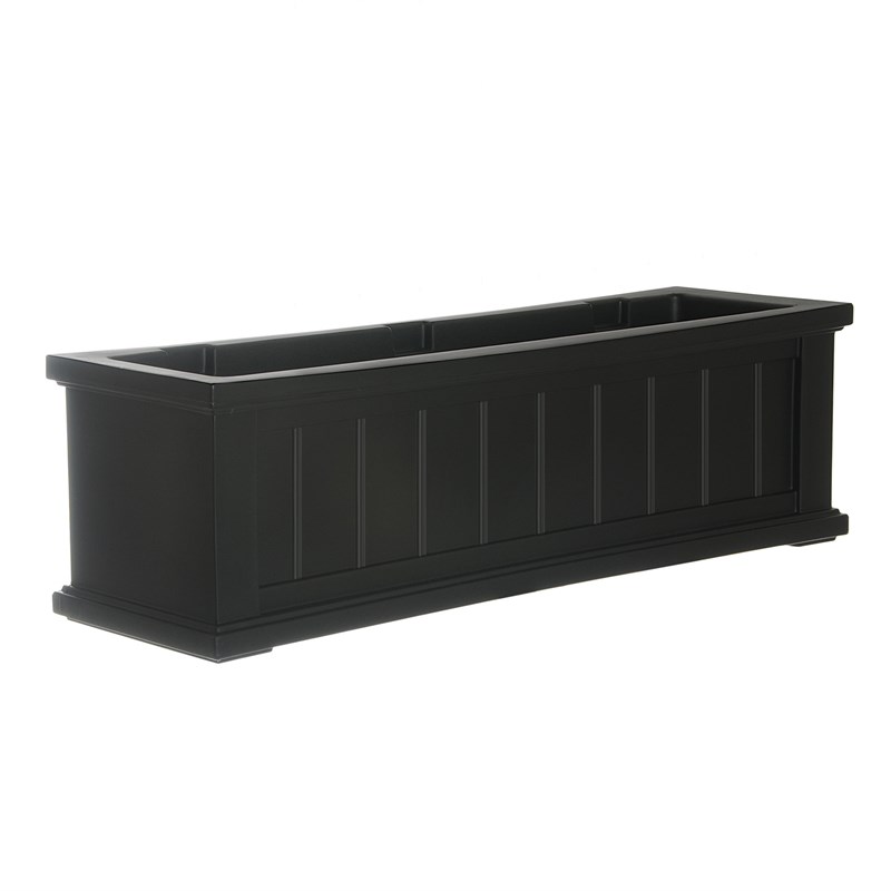 Mayne Cape Cod 3ft Weatherproof Coastal Plastic Window Box in Black