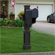 Mayne Signature Plus Weatherproof Traditional Plastic Mail Post in Black