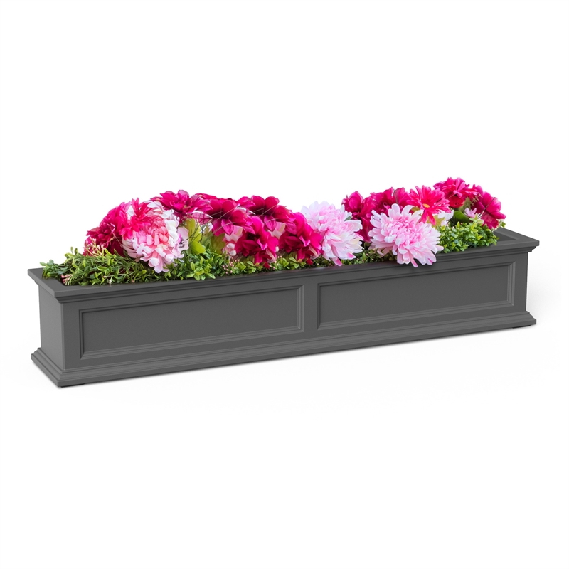 Mayne Fairfield 5ft Traditional Plastic Window Box in Graphite Gray