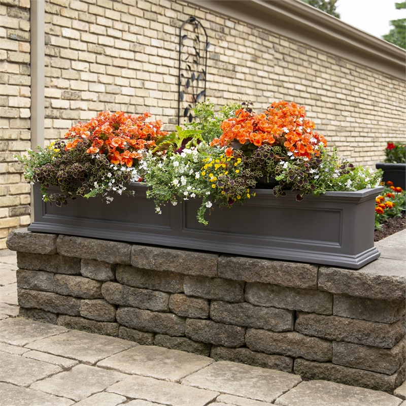 Mayne Fairfield 5ft Traditional Plastic Window Box in Graphite Gray