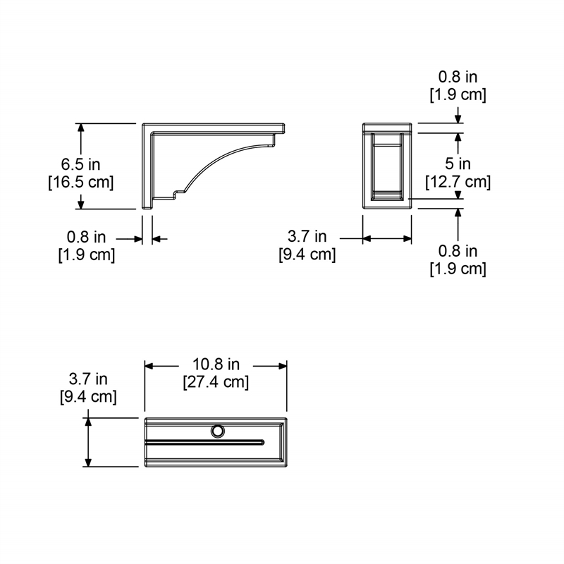 Mayne Fairfield Traditional Plastic Decorative Brackets in Gray (Set of 2)