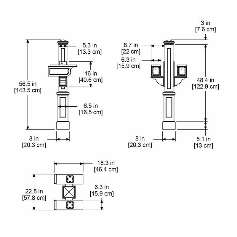 Mayne Rockport Double Traditional Plastic Mail Post in White