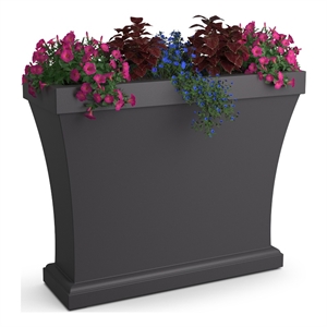 mayne bordeaux traditional polyethylene resin trough planter in graphite gray