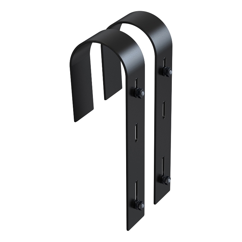 Mayne Traditional Power Coated Steel Handrail Bracket in Black (Set of 2)