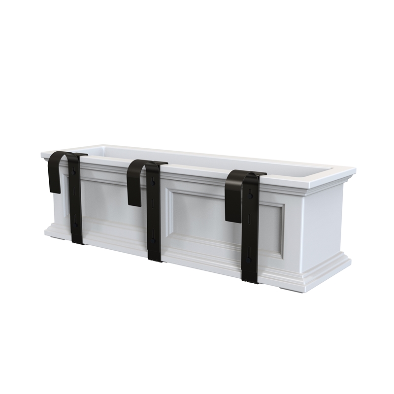 Mayne Traditional Power Coated Steel Handrail Bracket in Black (Set of 3)