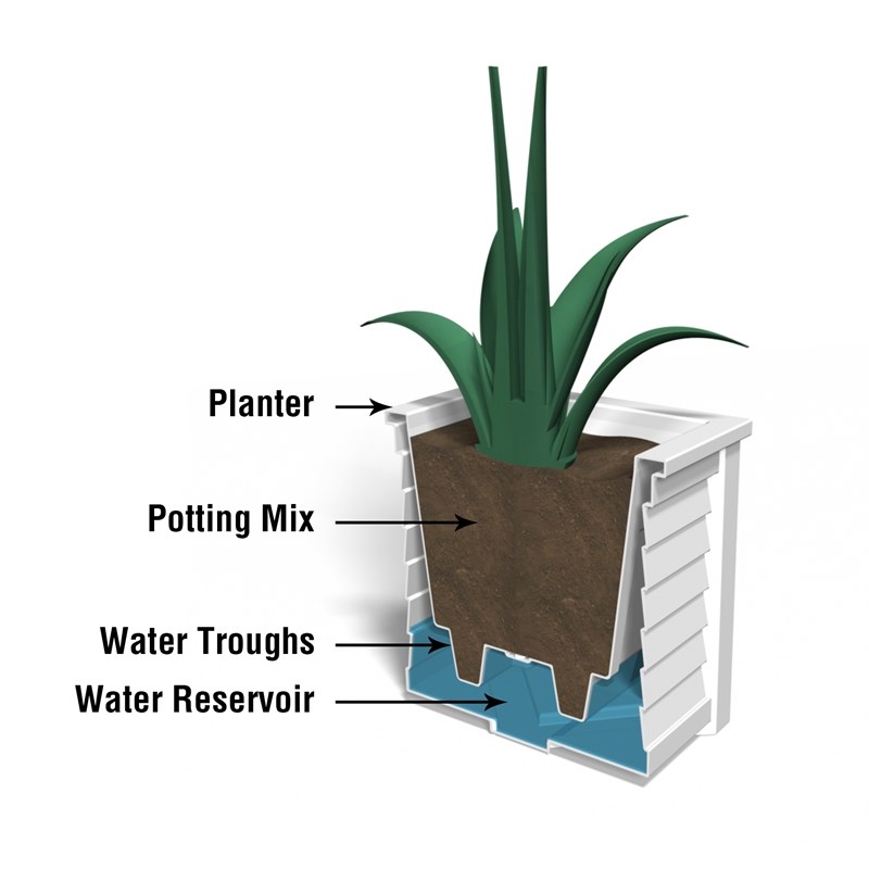 Mayne Lakeland 20x20 Coastal Polyethylene Resin Square Planter in Cranberry Red