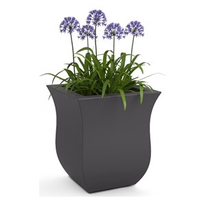 mayne valencia 16x16 modern polyethylene resin square planter in graphite gray