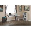 Calico Designs Alcove Wood Laptop Desk with Split Drawer in White/Cement Gray