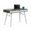 Calico Designs Alcove Wood Laptop Desk with Split Drawer in White/Cement Gray