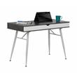 Calico Designs Alcove Wood Laptop Desk with Split Drawer in White/Cement Gray