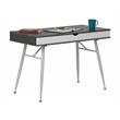 Calico Designs Alcove Wood Laptop Desk with Split Drawer in White/Cement Gray