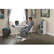 Calico Designs Alcove Wood Laptop Desk with Split Drawer in White/Cement Gray
