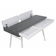 Calico Designs Alcove Wood Laptop Desk with Split Drawer in White/Cement Gray