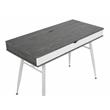 Calico Designs Alcove Wood Laptop Desk with Split Drawer in White/Cement Gray