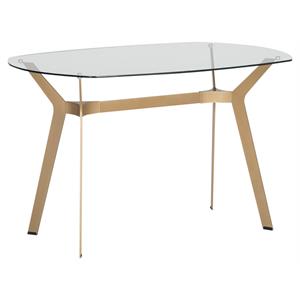 Studio Designs Home Archtech Metal Office Desk/Small Space Dining Table in Gold