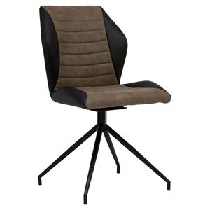 Calico Designs Gladstone Stainless Steel Swivel Accent Chair in Black/Brown