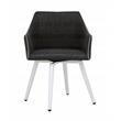 Calico Designs Sydney Stainless Steel Swivel Accent Chair in Patterned Dark Gray