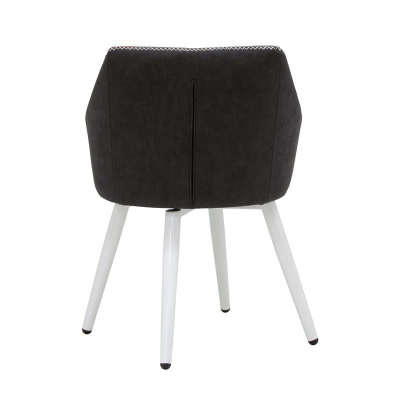 Calico Designs Sydney Stainless Steel Swivel Accent Chair in Patterned Dark Gray