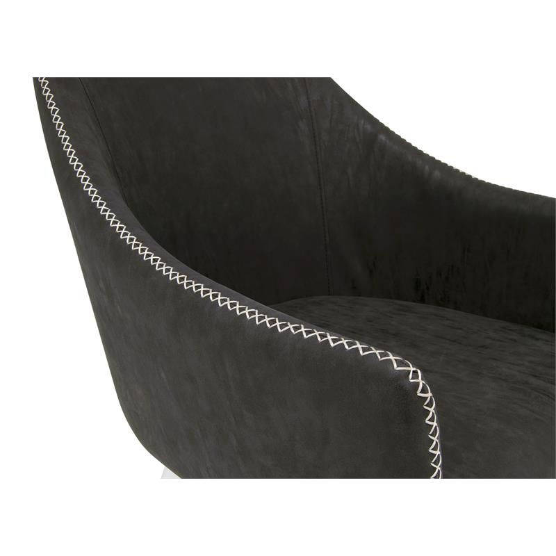 Calico Designs Sydney Stainless Steel Swivel Accent Chair in Patterned Dark Gray