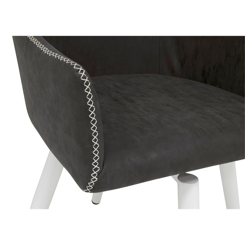 Calico Designs Sydney Stainless Steel Swivel Accent Chair in Patterned Dark Gray