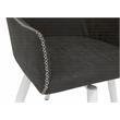 Calico Designs Sydney Stainless Steel Swivel Accent Chair in Patterned Dark Gray