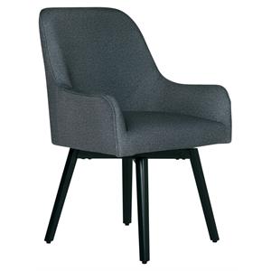 Studio Designs Home Spire Luxe Swivel Metal Accent Chair in Charcoal Gray