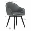 Studio Designs Home Dome Swivel Metal Accent Chair with Arms in Smoke Gray