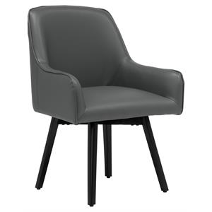Studio Designs Home Spire Luxe Metal Swivel Accent Chair in Smoke Gray/Black