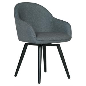 Studio Designs Home Dome Metal Upholstered Swivel Accent Arm Chair in Charcoal