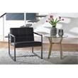 Studio Designs Home Camber Small Metal and Bonded Leather Accent Chair in Black