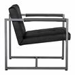 Studio Designs Home Camber Small Metal and Bonded Leather Accent Chair in Black