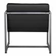 Studio Designs Home Camber Small Metal and Bonded Leather Accent Chair in Black
