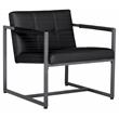 Studio Designs Home Camber Small Metal and Bonded Leather Accent Chair in Black
