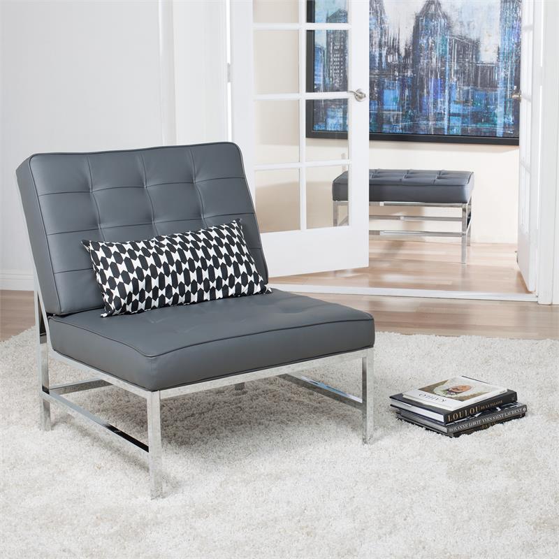 Studio Designs Home Ashlar Bonded Leather and Metal Accent Chair in