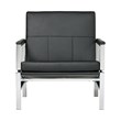 Studio Designs Home Atlas Bonded Leather and Metal Accent Chair in Black/Chrome