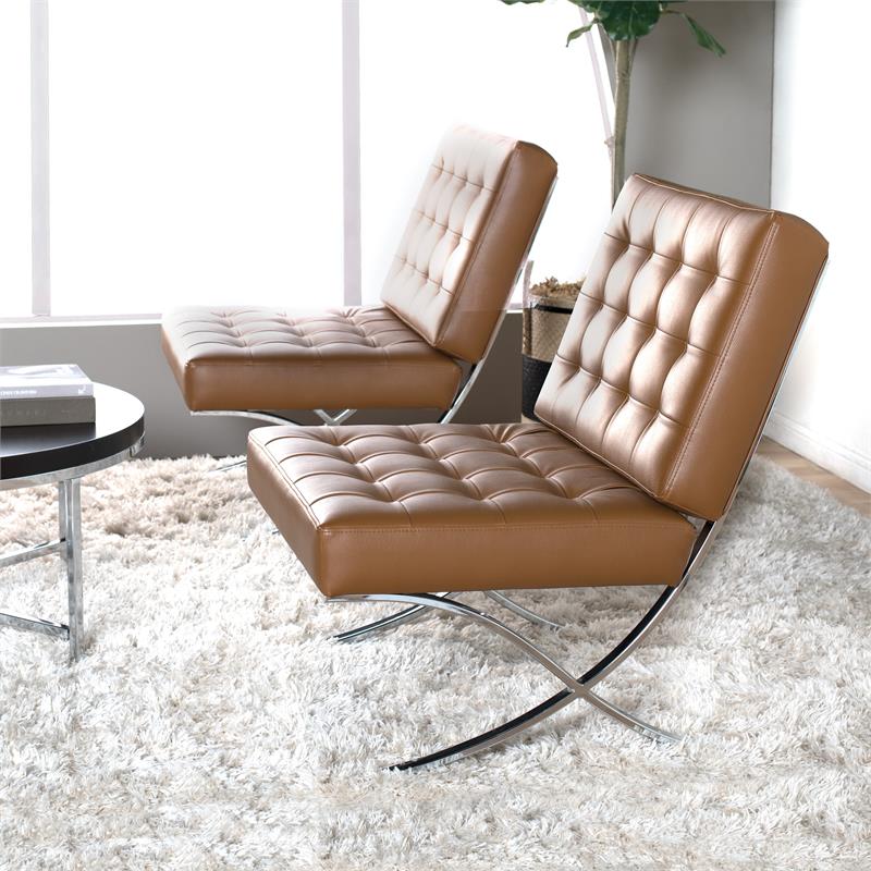 studio designs home atrium bonded leather barcelona chair