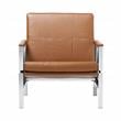 Studio Designs Home Atlas Leather and Metal Accent Chair in Caramel/Chrome