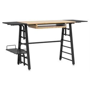 Calico Designs Height Adjustable Metal Convertible Office Desk in Graphite Black