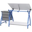 Studio Designs Comet Center Plus Drawing Table with Stool in Blue and Gray