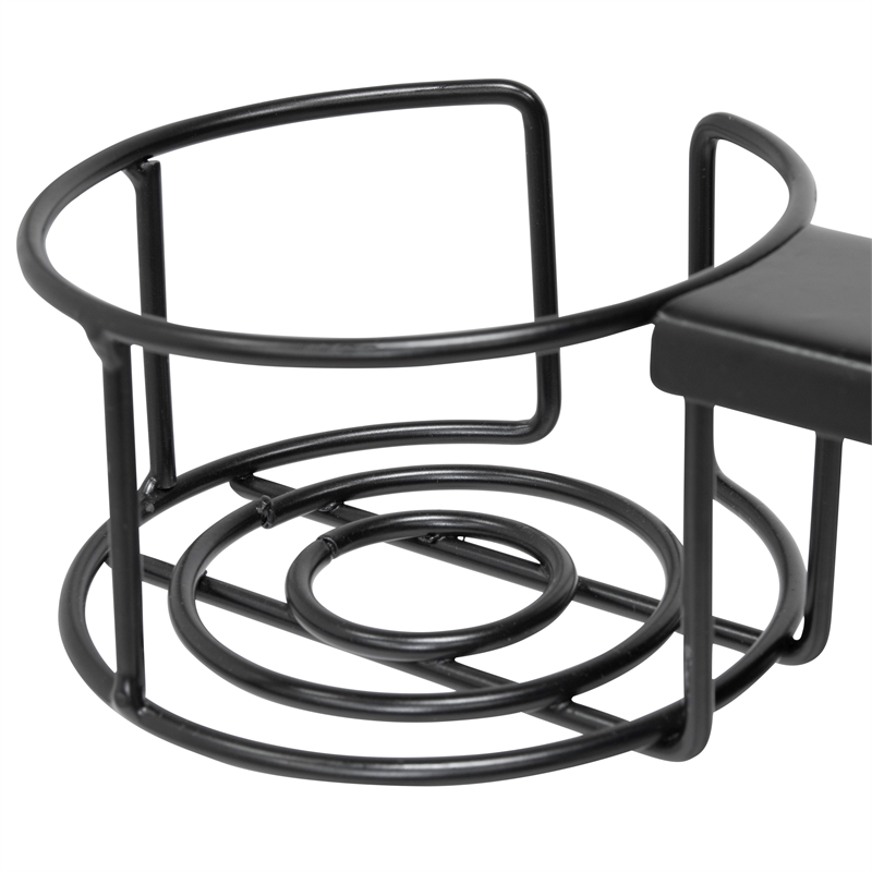 Studio Designs Saga Black Metal Gaming Desk with Cup Holder