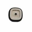 16 x 16 in. Square Matte Black Finish Ceramic Bathroom Vessel Sink